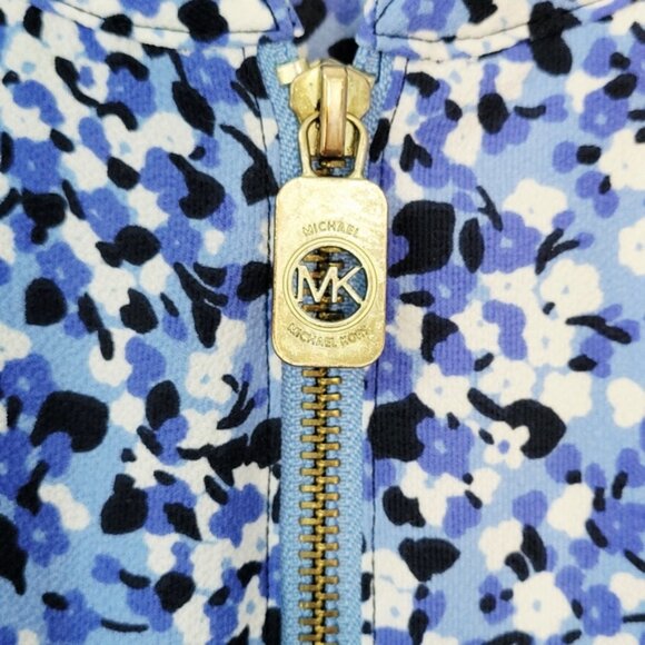 Michael Kors Blouse Blue Patterned Ruffle M - Picture 4 of 8